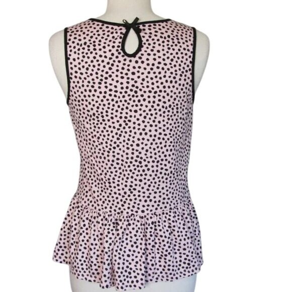 Kate Spade Pastel Pink Polka Dot Peplum Tank Top - Picture 3 of 4